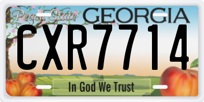 GA license plate CXR7714
