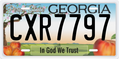 GA license plate CXR7797