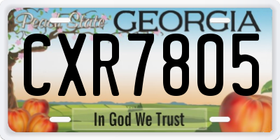 GA license plate CXR7805