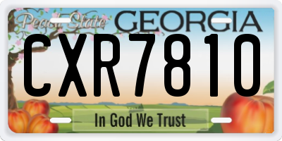 GA license plate CXR7810