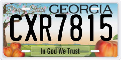 GA license plate CXR7815