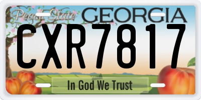 GA license plate CXR7817