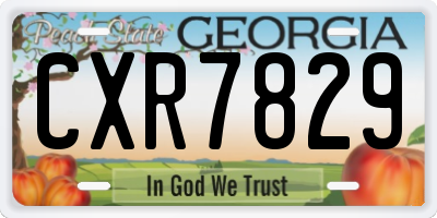 GA license plate CXR7829