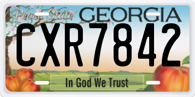 GA license plate CXR7842