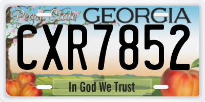 GA license plate CXR7852