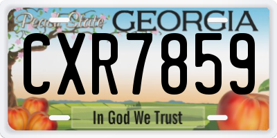 GA license plate CXR7859