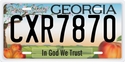 GA license plate CXR7870