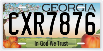 GA license plate CXR7876