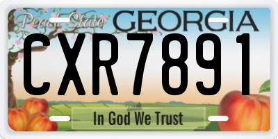GA license plate CXR7891