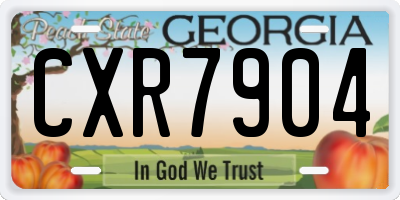GA license plate CXR7904