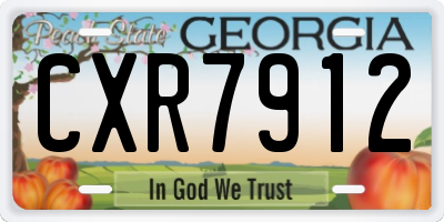 GA license plate CXR7912
