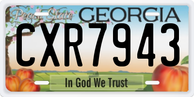 GA license plate CXR7943