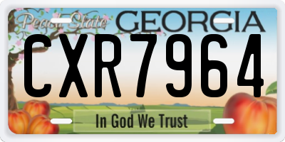 GA license plate CXR7964