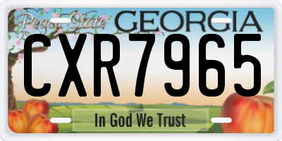 GA license plate CXR7965