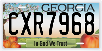 GA license plate CXR7968