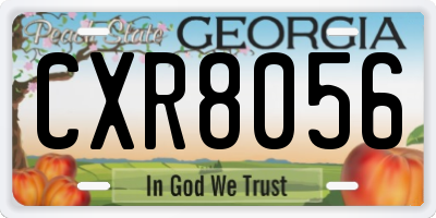 GA license plate CXR8056