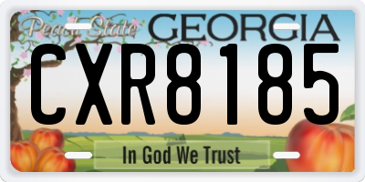 GA license plate CXR8185
