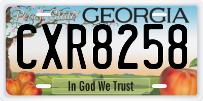 GA license plate CXR8258