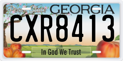 GA license plate CXR8413
