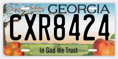 GA license plate CXR8424