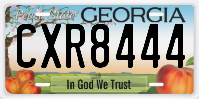 GA license plate CXR8444
