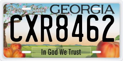 GA license plate CXR8462