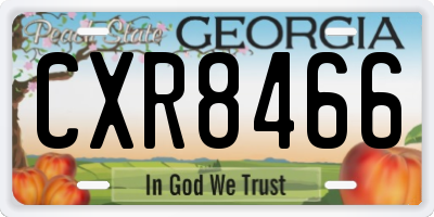 GA license plate CXR8466
