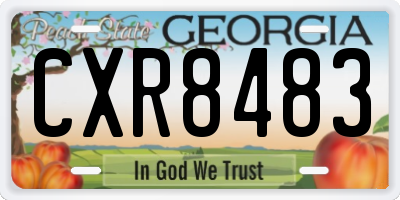 GA license plate CXR8483