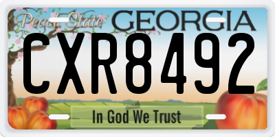 GA license plate CXR8492