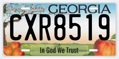 GA license plate CXR8519