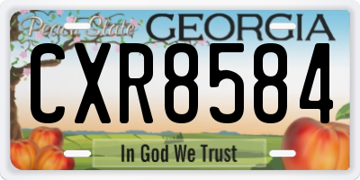GA license plate CXR8584