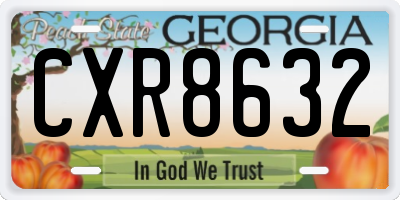 GA license plate CXR8632