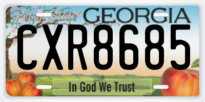 GA license plate CXR8685