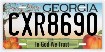 GA license plate CXR8690