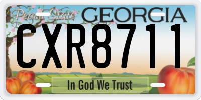 GA license plate CXR8711