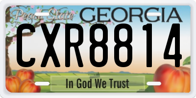 GA license plate CXR8814