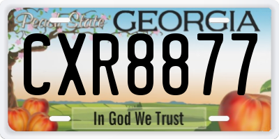GA license plate CXR8877