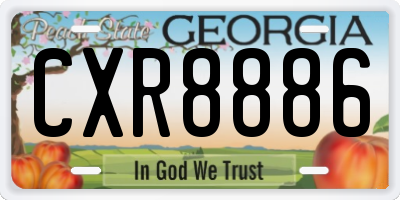 GA license plate CXR8886