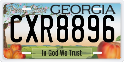 GA license plate CXR8896