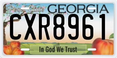 GA license plate CXR8961