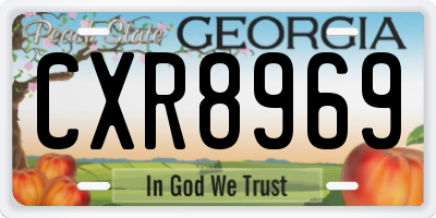 GA license plate CXR8969