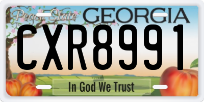 GA license plate CXR8991