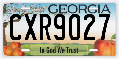 GA license plate CXR9027