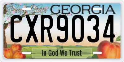 GA license plate CXR9034