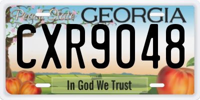GA license plate CXR9048