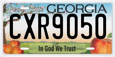 GA license plate CXR9050