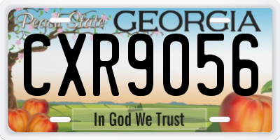GA license plate CXR9056