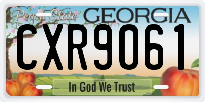 GA license plate CXR9061