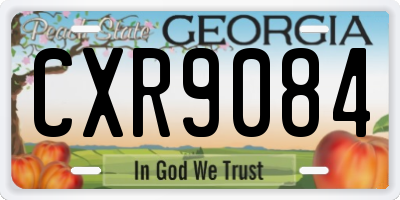 GA license plate CXR9084