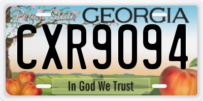 GA license plate CXR9094